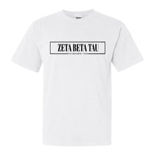 Load image into Gallery viewer, Zeta Beta Tau Comfort Colors T-Shirt - Zeta Beta Tau Fraternal Block Shirt - Kite and Crest
