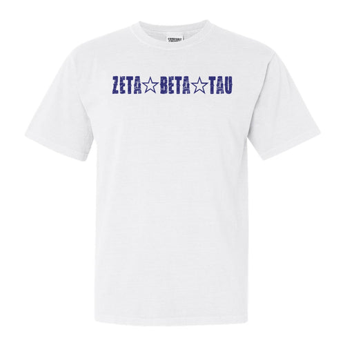 Zeta Beta Tau Comfort Colors T-Shirt - Zeta Beta Tau Fraternal Star Shirt - Kite and Crest