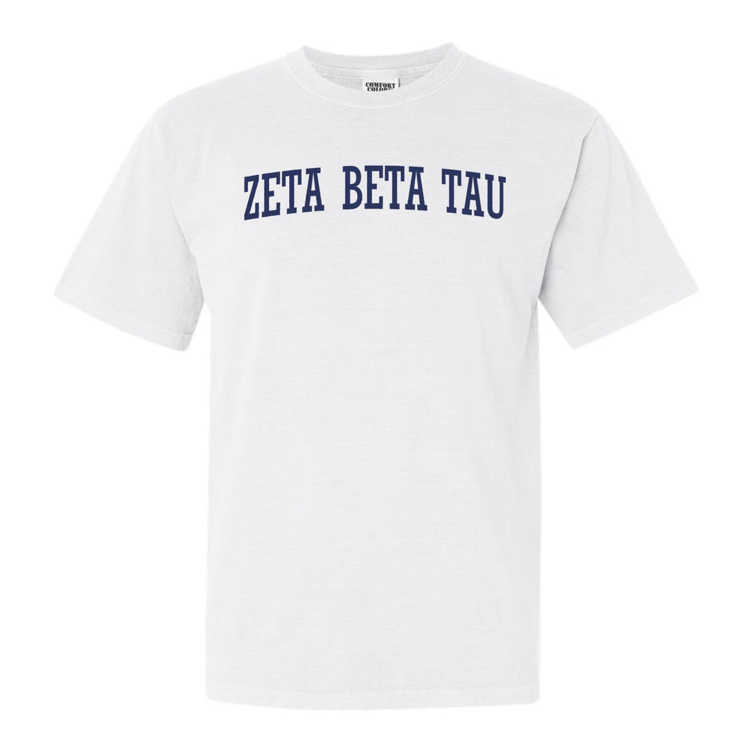 Zeta Beta Tau Comfort Colors T-Shirt - Zeta Beta Tau Intrinsic Lettered Shirt - Kite and Crest