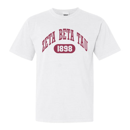 Zeta Beta Tau Comfort Colors T-Shirt - Zeta Beta Tau Large Athletic Shirt - Kite and Crest