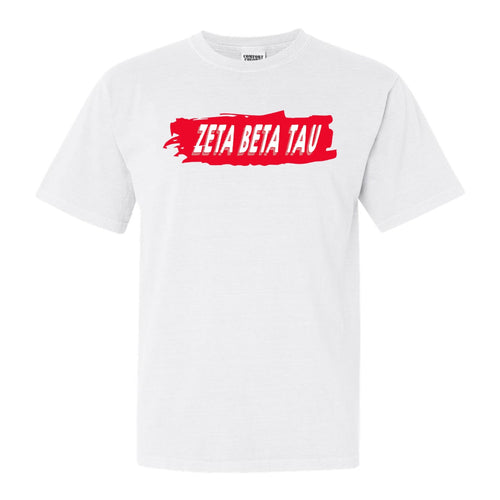 Zeta Beta Tau Comfort Colors T-Shirt - Zeta Beta Tau Red Slash Shirt - Kite and Crest
