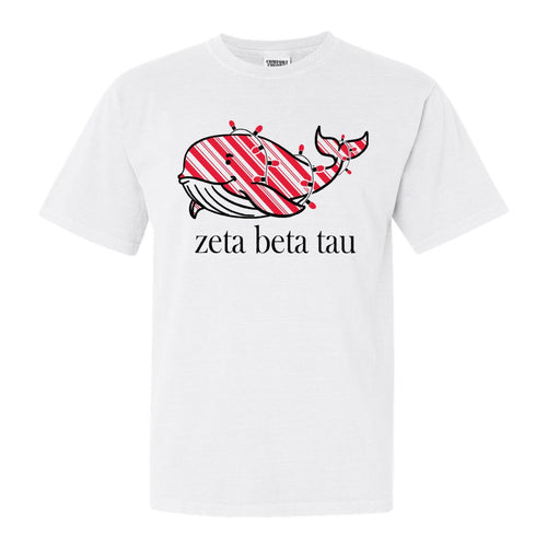 Zeta Beta Tau Comfort Colors T-Shirt - Zeta Beta Tau Red Whale Shirt - Kite and Crest