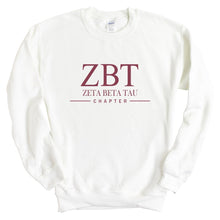 Load image into Gallery viewer, Zeta Beta Tau Sweatshirt - Zeta Beta Tau Basic Lined Crewneck Sweatshirt - Kite and Crest
