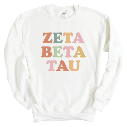 Zeta Beta Tau Sweatshirt - Zeta Beta Tau Bright and Colorful Crewneck Sweatshirt - Kite and Crest