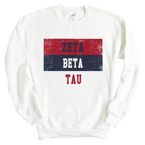 Zeta Beta Tau Sweatshirt - Zeta Beta Tau Colorful Stripe Crewneck Sweatshirt - Kite and Crest