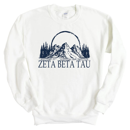 Zeta Beta Tau Sweatshirt - Zeta Beta Tau Epic Mountains Crewneck Sweatshirt - Kite and Crest