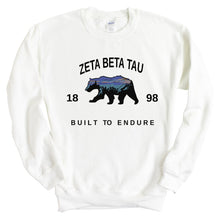 Load image into Gallery viewer, Zeta Beta Tau Sweatshirt - Zeta Beta Tau Fraternal Bear Crewneck Sweatshirt - Kite and Crest
