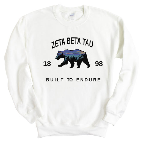 Zeta Beta Tau Sweatshirt - Zeta Beta Tau Fraternal Bear Crewneck Sweatshirt - Kite and Crest