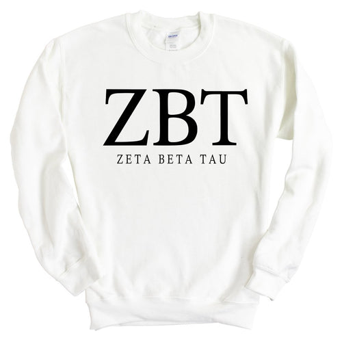 Zeta Beta Tau Sweatshirt - Zeta Beta Tau Fraternal Block Crewneck Sweatshirt - Kite and Crest