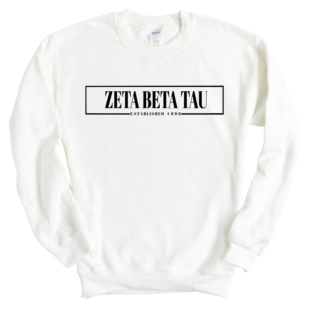 Zeta Beta Tau Sweatshirt - Zeta Beta Tau Fraternal Block Crewneck Sweatshirt - Kite and Crest