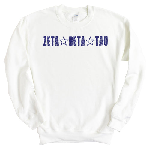 Zeta Beta Tau Sweatshirt - Zeta Beta Tau Fraternal Star Crewneck Sweatshirt - Kite and Crest