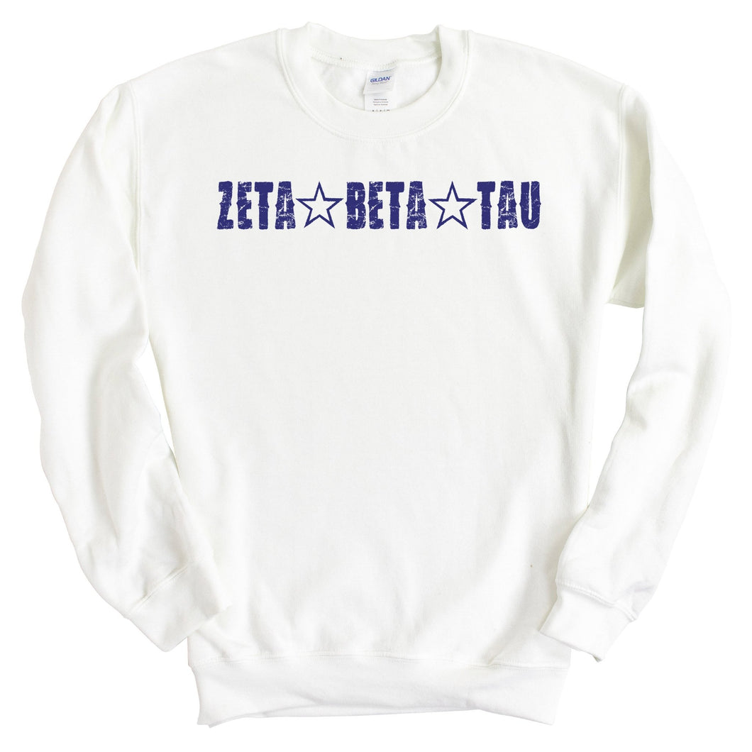 Zeta Beta Tau Sweatshirt - Zeta Beta Tau Fraternal Star Crewneck Sweatshirt - Kite and Crest