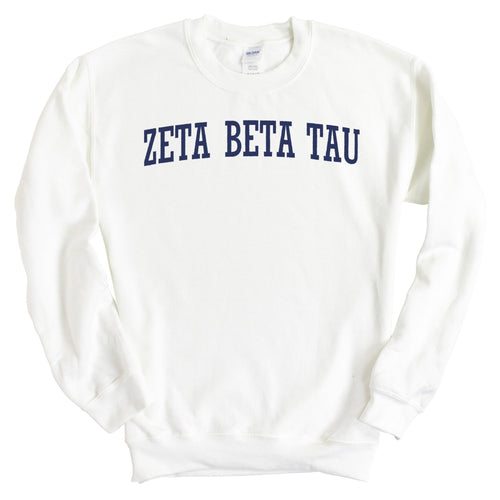 Zeta Beta Tau Sweatshirt - Zeta Beta Tau Intrinsic Lettered Crewneck Sweatshirt - Kite and Crest