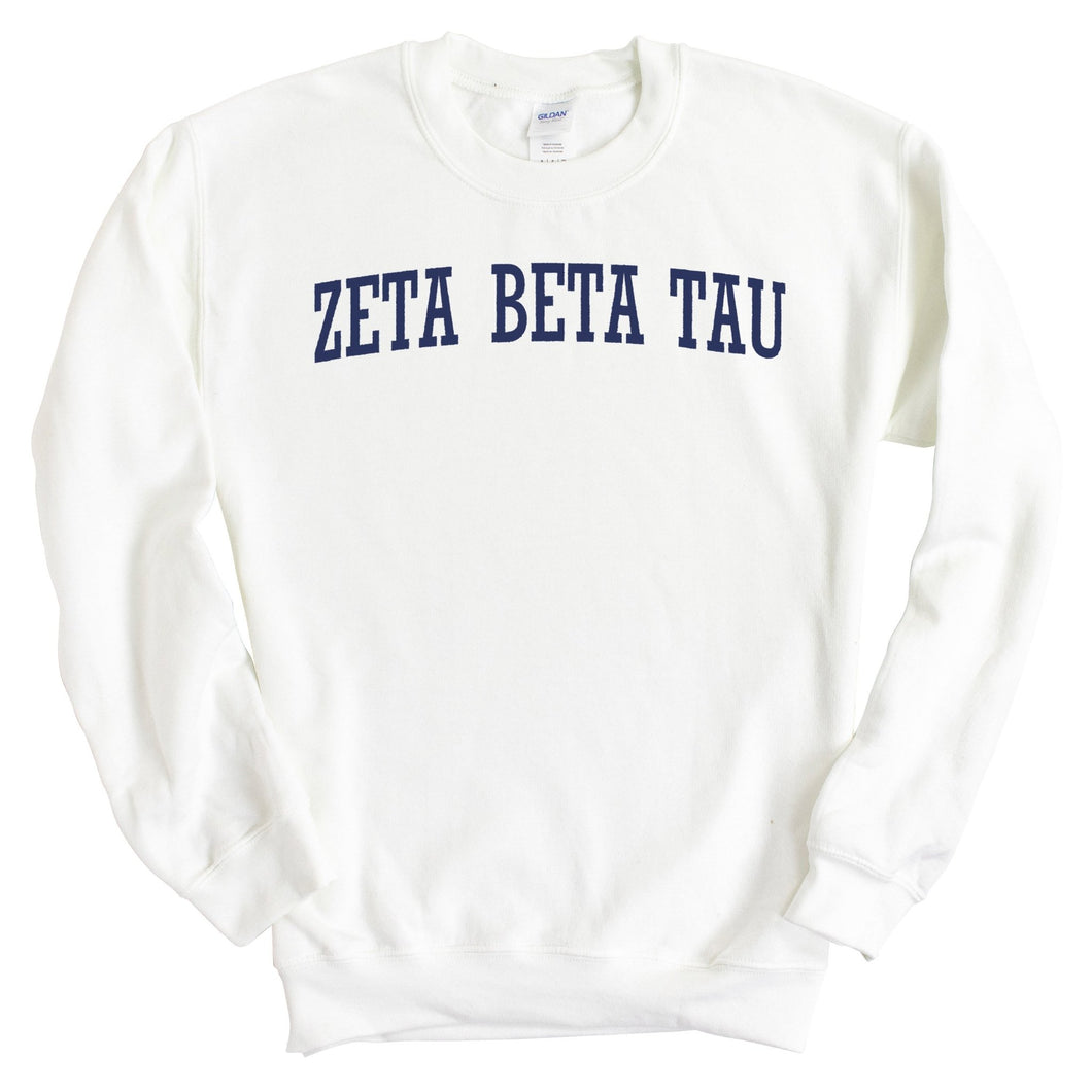 Zeta Beta Tau Sweatshirt - Zeta Beta Tau Intrinsic Lettered Crewneck Sweatshirt - Kite and Crest