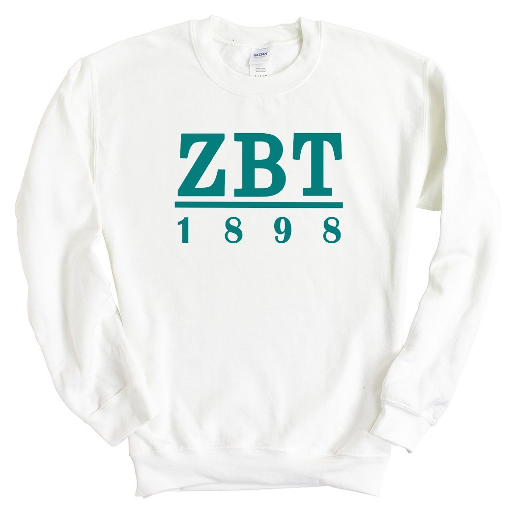 Zeta Beta Tau Sweatshirt - Zeta Beta Tau Lettered Basic Crewneck Sweatshirt - Kite and Crest