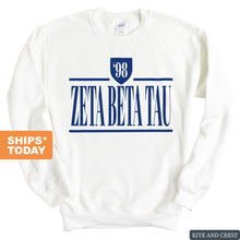 Load image into Gallery viewer, Zeta Beta Tau Sweatshirt - Zeta Beta Tau Shield Crewneck Sweatshirt - Kite and Crest
