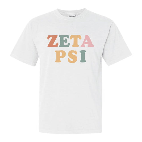 Zeta Psi Comfort Colors T-Shirt - Zete Bright and Colorful Shirt - Kite and Crest