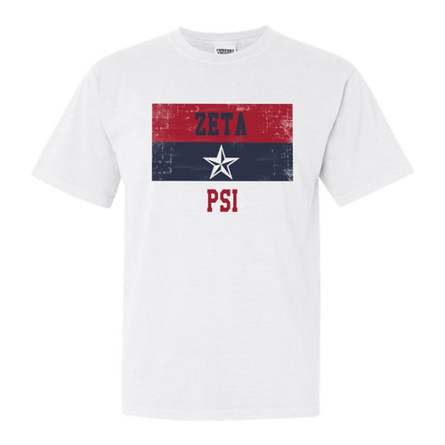 Zeta Psi Comfort Colors T-Shirt - Zete Colorful Stripe Shirt - Kite and Crest