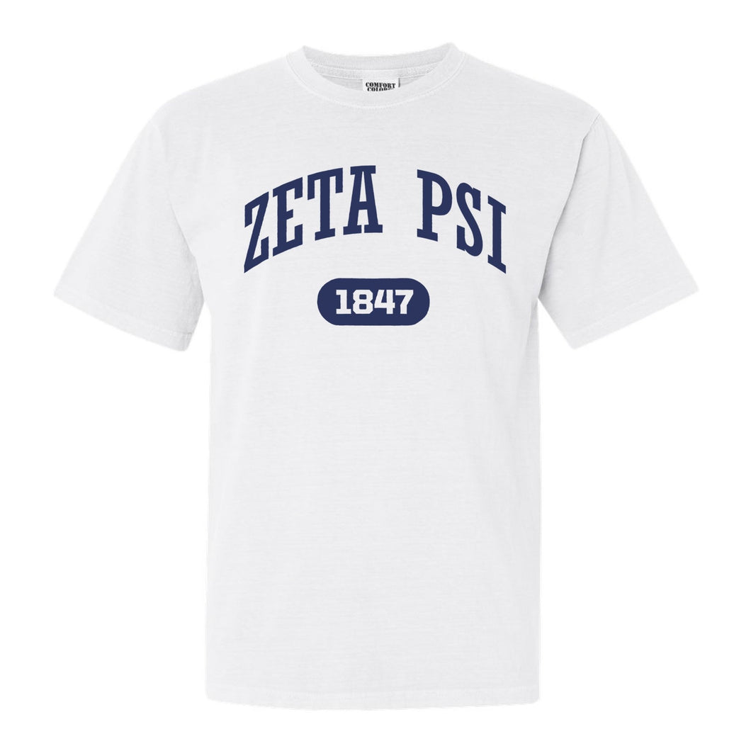 Zeta Psi Comfort Colors T-Shirt - Zete Fraternal Arch Shirt - Kite and Crest