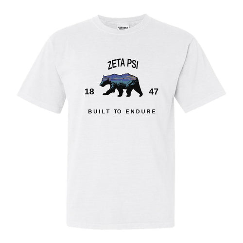Zeta Psi Comfort Colors T-Shirt - Zete Fraternal Bear Shirt - Kite and Crest