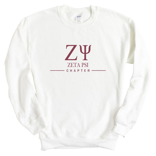 Zeta Psi Sweatshirt - Zete Basic Lined Crewneck Sweatshirt - Kite and Crest