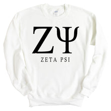 Load image into Gallery viewer, Zeta Psi Sweatshirt - Zete Block Letter Crewneck Sweatshirt - Kite and Crest
