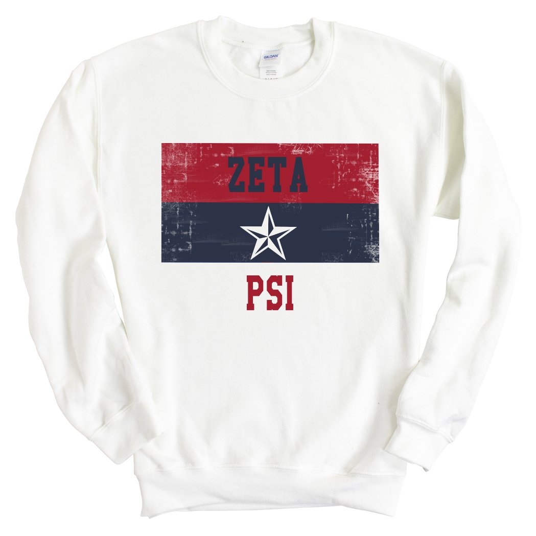 Zeta Psi Sweatshirt - Zete Colorful Stripe Crewneck Sweatshirt - Kite and Crest