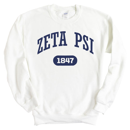 Zeta Psi Sweatshirt - Zete Fraternal Arch Crewneck Sweatshirt - Kite and Crest