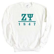 Load image into Gallery viewer, Zeta Psi Sweatshirt - Zete Lettered Basic Crewneck Sweatshirt - Kite and Crest
