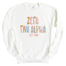 Load image into Gallery viewer, Zeta Tau Alpha Sweatshirt - Zeta (ZTA) Cooper Crewneck Sweatshirt - Kite and Crest
