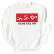 Load image into Gallery viewer, Zeta Tau Alpha Sweatshirt - Zeta (ZTA) Genuine Sorority Crewneck Sweatshirt - Kite and Crest
