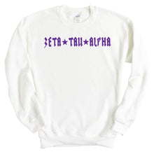 Load image into Gallery viewer, Zeta Tau Alpha Sweatshirt | Zeta (ZTA) Rock Star Crewneck Sweatshirt | Zeta Tau Alpha Sorority Gift Idea - Kite and Crest
