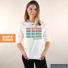 Load image into Gallery viewer, Zeta Tau Alpha Sweatshirt - Zeta (ZTA) Stencil Crewneck Sweatshirt - Kite and Crest
