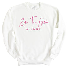 Load image into Gallery viewer, Zeta Tau Alpha Sweatshirt | Zeta (ZTA) Vintage Alumna Crewneck Sweatshirt | Zeta Tau Alpha Sorority Gift Idea - Kite and Crest

