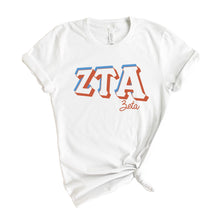 Load image into Gallery viewer, Zeta Tau Alpha T-shirt - Zeta American Colored Tee - Kite and Crest
