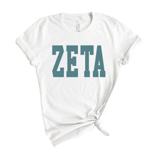 Load image into Gallery viewer, Zeta Tau Alpha T-shirt - Zeta Blue Retro Tee - Kite and Crest
