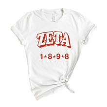 Load image into Gallery viewer, Zeta Tau Alpha T-shirt - Zeta Red Arch Tee - Kite and Crest
