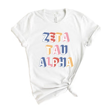 Load image into Gallery viewer, Zeta Tau Alpha T-Shirt | Zeta (ZTA) Retro Shirt | Zeta Tau Alpha Sorority Gift Idea - Kite and Crest
