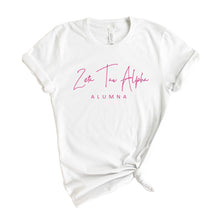 Load image into Gallery viewer, Zeta Tau Alpha T-Shirt | Zeta (ZTA) Vintage Alumna Shirt | Zeta Tau Alpha Sorority Gift Idea - Kite and Crest
