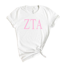 Load image into Gallery viewer, Zeta Tau Alpha Very Pink Sorority T-Shirt Tee - Kite and Crest
